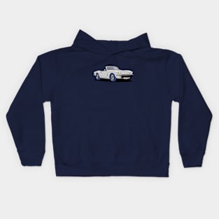 White Triumph Spitfire Car Kids Hoodie